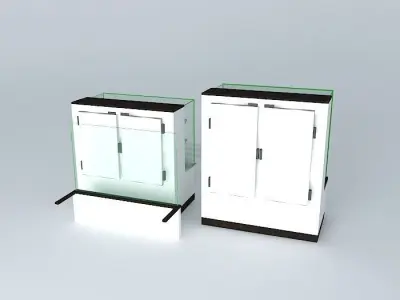 Kit805PD two display cases with glass shelves Free 3D model