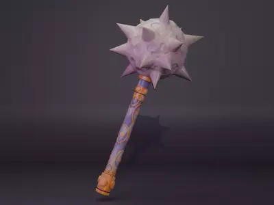 Meteorite Mace Stylized 3D Weapon Low-poly 3D model