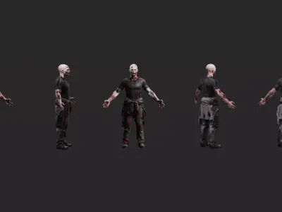 Realistic Zombie - Rigged Low-poly 3D model
