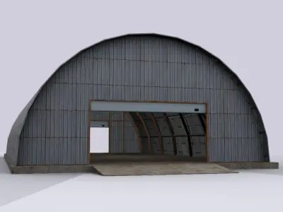 hangar metal Low-poly 3D model