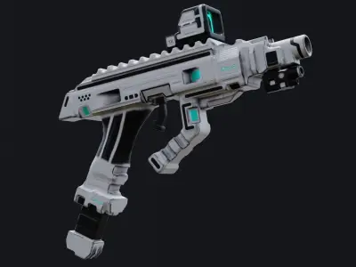 Sci-fi Pistol Free low-poly 3D model