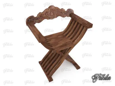 Savonarola chair Free low-poly 3D model