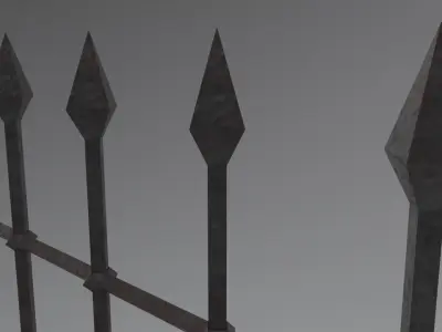 Metal Fence Low-poly 3D model