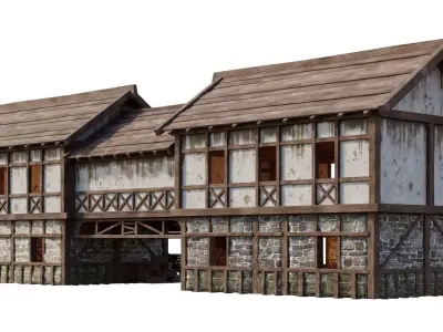 Medieval House 34 PBR 4K GameReady Low-poly 3D model