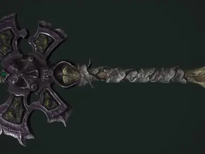 Undead poleaxe Low-poly 3D model