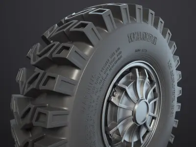 Off-Road Electric-Motor Wheel 3D model