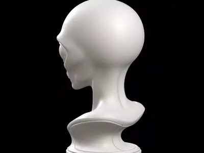 Alien Grey Bust 3D print model