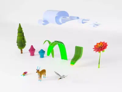 Stylized Nature Set 3D model