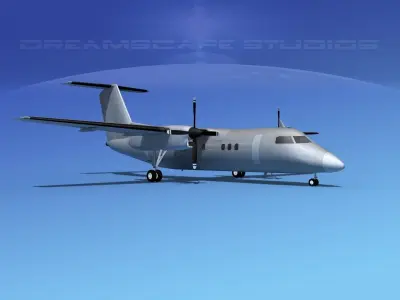 Dehaviland DHC-8 100 Bare Metal 3D model