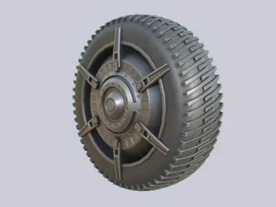 Scifi wheel Low-poly 3D model