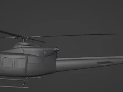 Bell 412 3d model and cockpit with textures 3D model