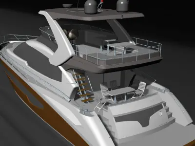 Yacht 3Dmodel motor boat 3D model
