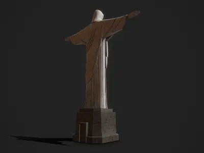 Christ statue Low-poly 3D model