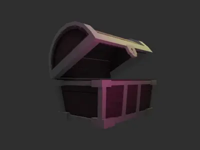Treasure chest 4 Low-poly 3D model