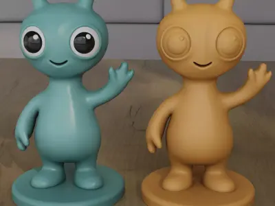 Cute Alien Desk Companion 3D Print Model STL 3D print model