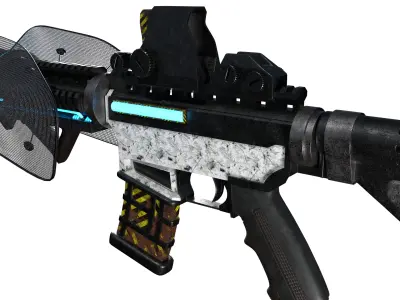 Space age Colt AR 15 machine gun assault rifle 3D model