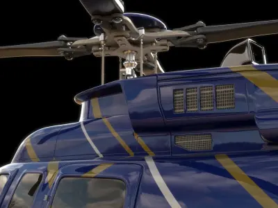 Helicopter - Bell Chopper - Exterior and Interior  3D model