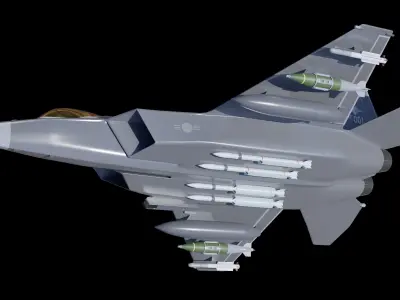 South Korea KAI KF-21 KFX Jet fighter blender 3D model