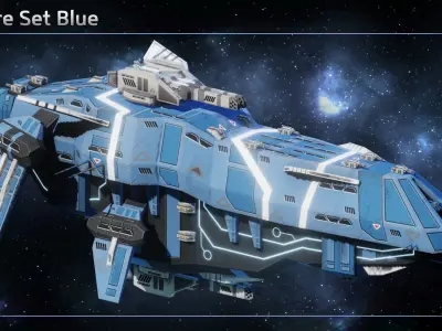 Spacehip Battleship II Low-poly 3D model