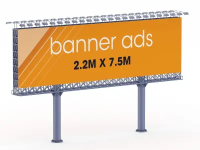 Billboard 3 banner ads 3D model
