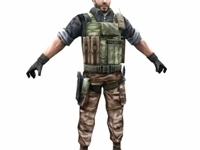 R7 Army Soldier Low-poly 3D model