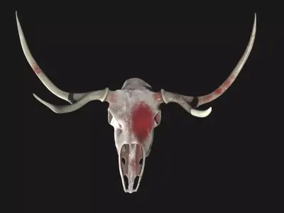 Deer Skull - Bloody Low-poly 3D model