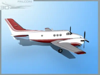Falcon3D E90 King Air F07 3D model