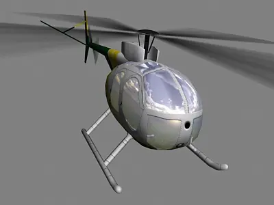 Hughes500 V2 Helicopter Low-poly 3D model