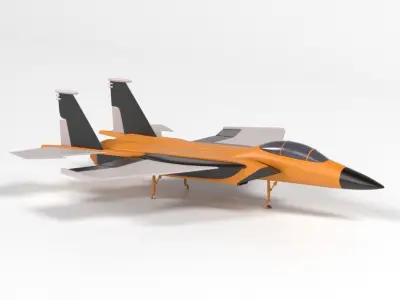 airplane military low poly Low-poly 3D model