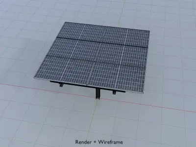 Agricultural photovoltaic 90 degrees 4m Low-poly 3D model