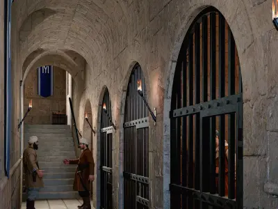 Medieval Dungeon Corridor - PBR Textures -D5 Render Scene 3D model