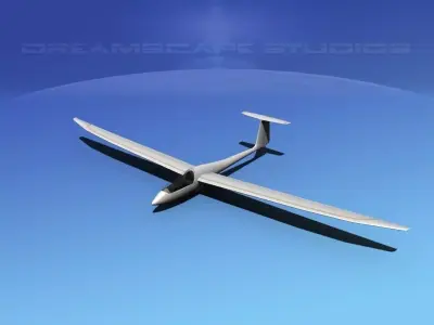 Venture Sailplane Low-poly 3D model