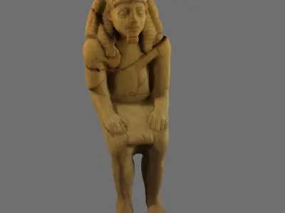 Pharaoh ancient egyptian statue Low-poly 3D model