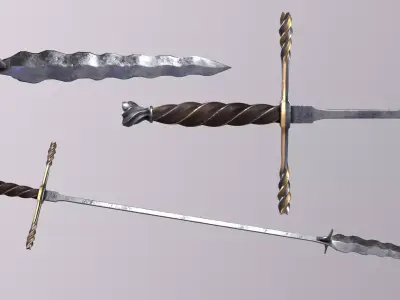 Boar-Hunting Sword Low-poly 3D model