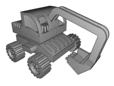 Wooden Bulldozer Toy 3D model