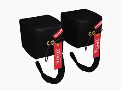 White Super Gas Parachute Low-poly 3D model