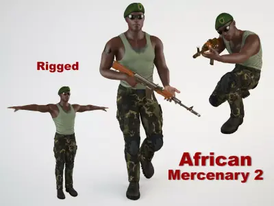 African Mercenary 2 3D model