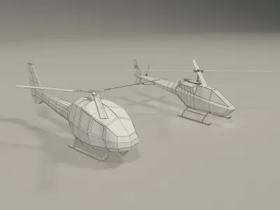 Lowpoly Helicopters Pack Low-poly 3D model
