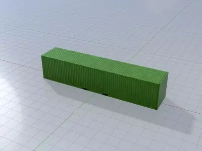 Shipping-Container Yellow-Green 40ft Low-poly 3D model