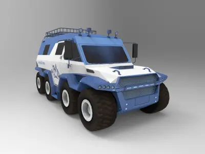 8X8 Russian Centipede Truck Low-poly 3D model