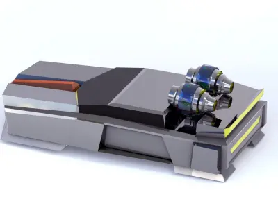 3D model of scifi jet car 3D model