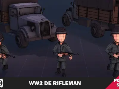 WW2 DE Rifleman Low-poly 3D model