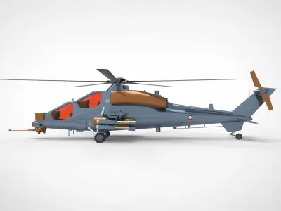 Agusta A129 Mangusta mettalic 3D model