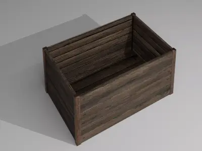 Wooden Crate Low Poly Game Ready Free low-poly 3D model