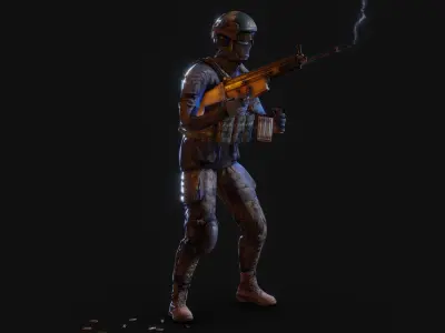 Private Military Contractor Free low-poly 3D model