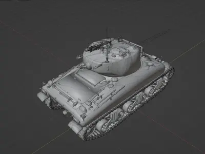 M4 A1 76 W Sherman Low-poly 3D model