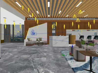 Modern Office Reception Area 3D model