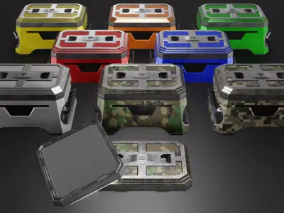 Sci-Fi Box - Case Low-poly 3D model