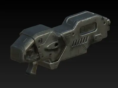 Heavy Space Gun Low-poly 3D model