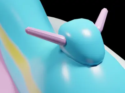 Jet Ski Pool Float Low-poly 3D model